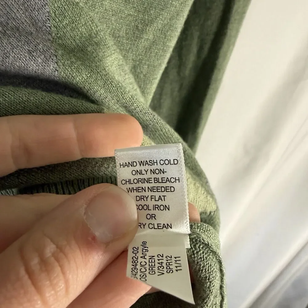 Banana Republic Silk Cashmere Blend Sweater Men's XL Green Hatch Lightweight